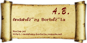 Andaházy Borbála névjegykártya