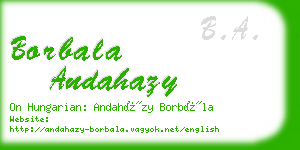 borbala andahazy business card